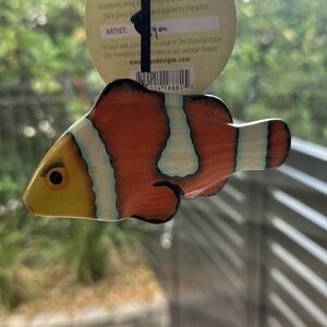 Artisan Made Wooden Ornament Clown Fish NWT